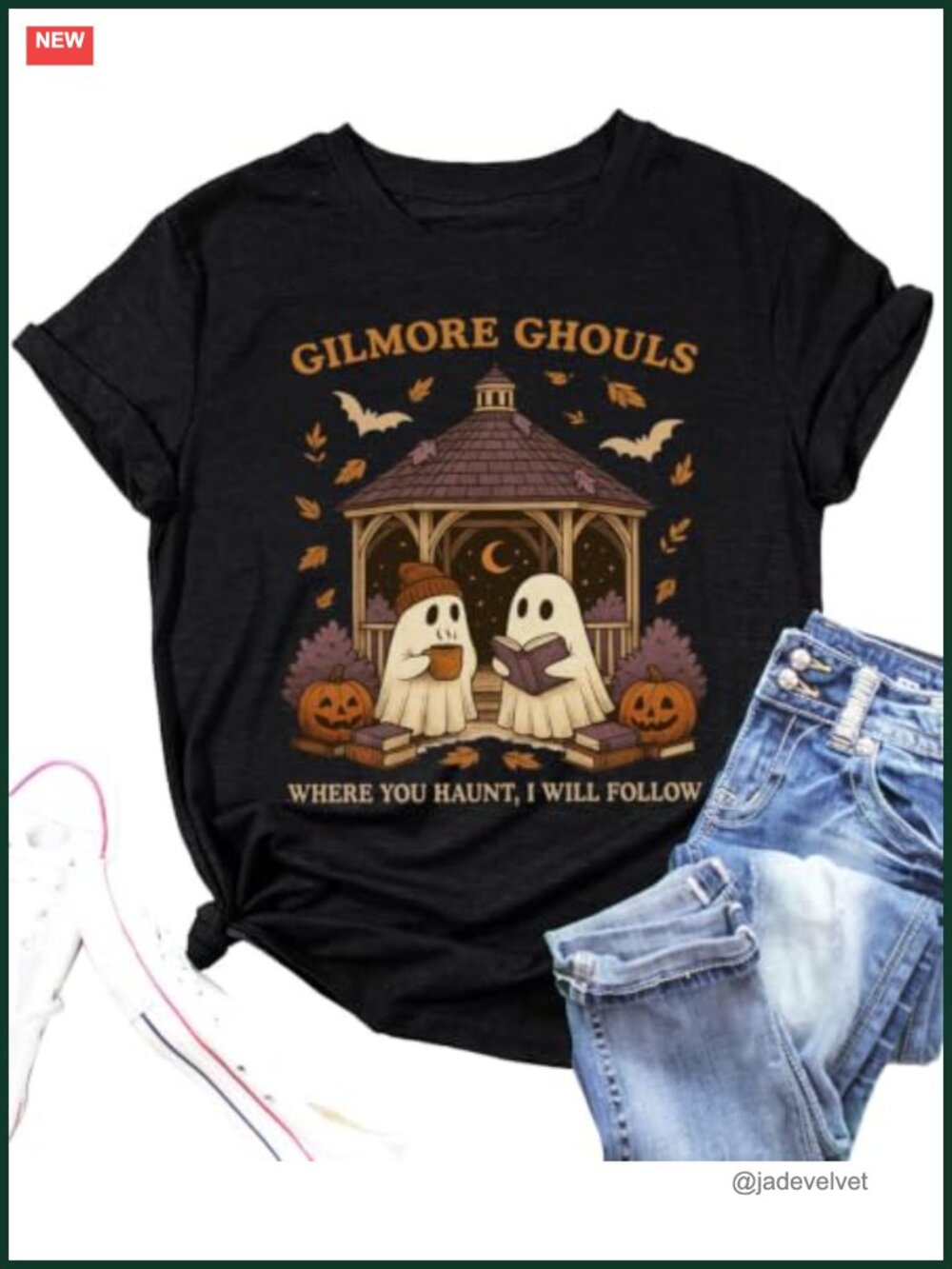 Women's Halloween Graphic Tee Cotton Blend Short Sleeve Witch Shirt